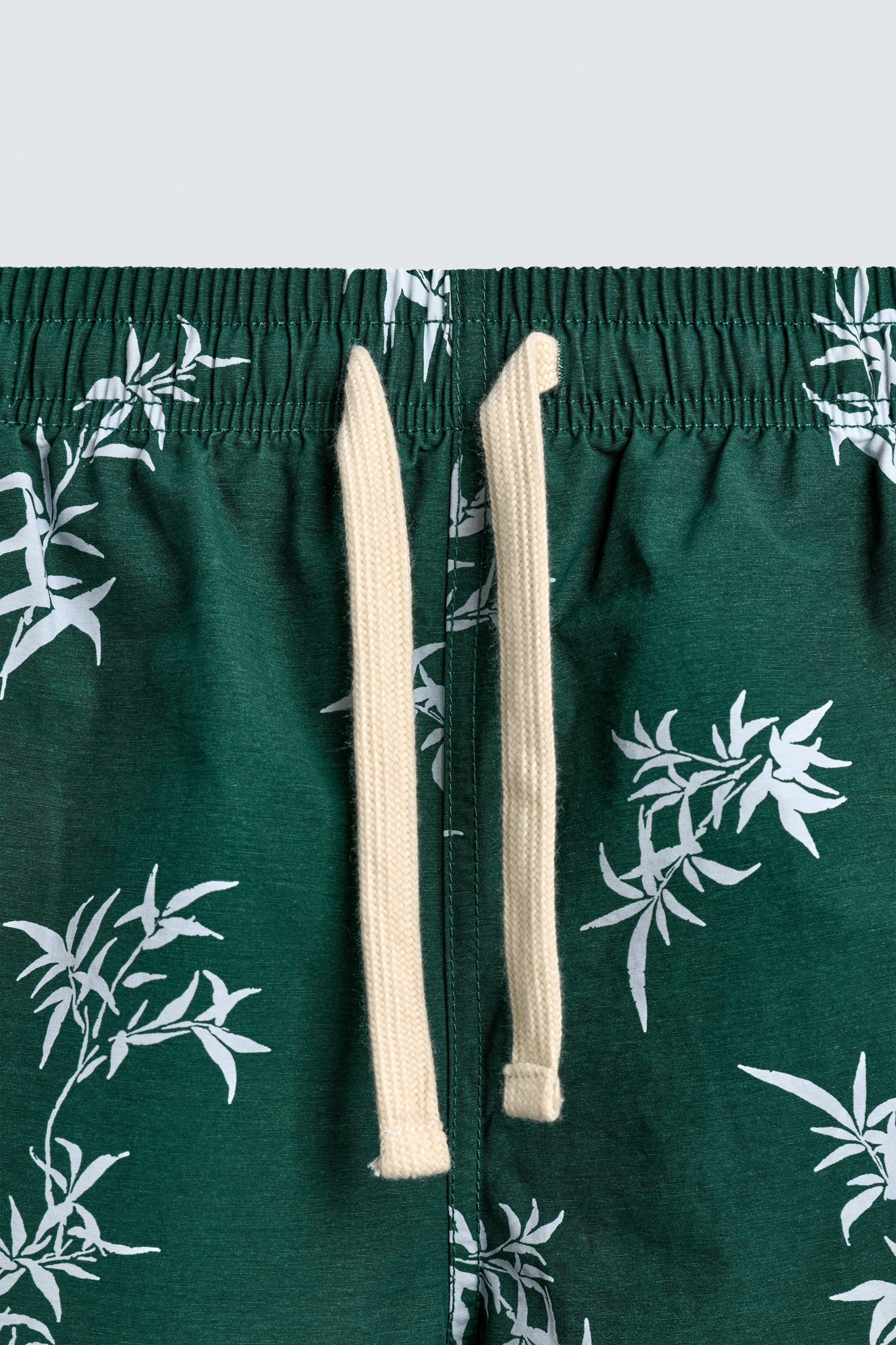 MAILLOT DE BAIN LONG À IMPRIMÉ FEUILLES